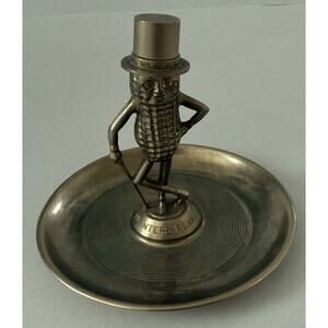 VTG Planters Mr Peanut 50th Anniversary Diecast Metal Figure Nut Tray Dish USA